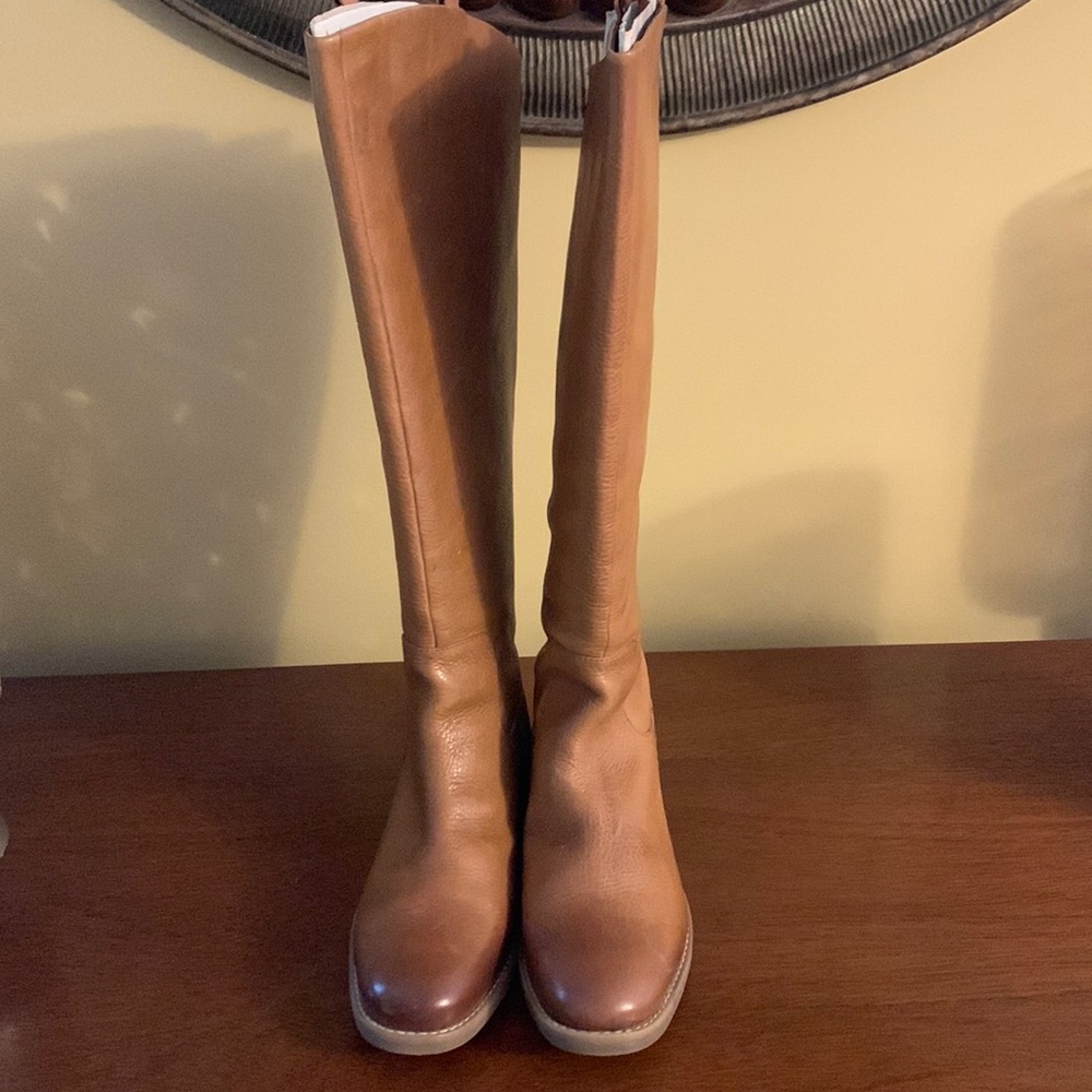 Womens Franco Sarto Meyer light brown boots size 10 wide calf